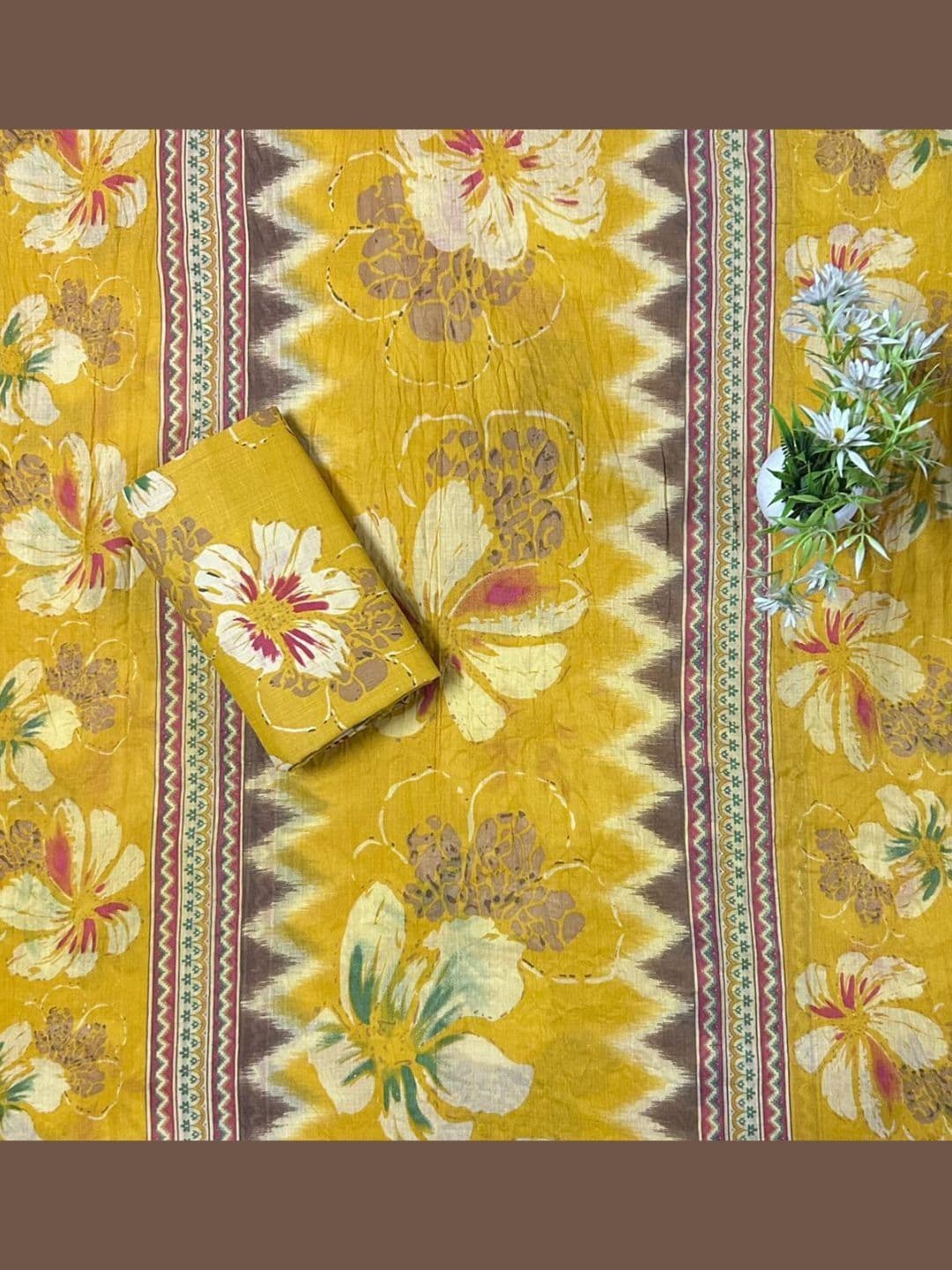 EJS Printed Pure Cotton Unstitched Dress Material thumbnail 3