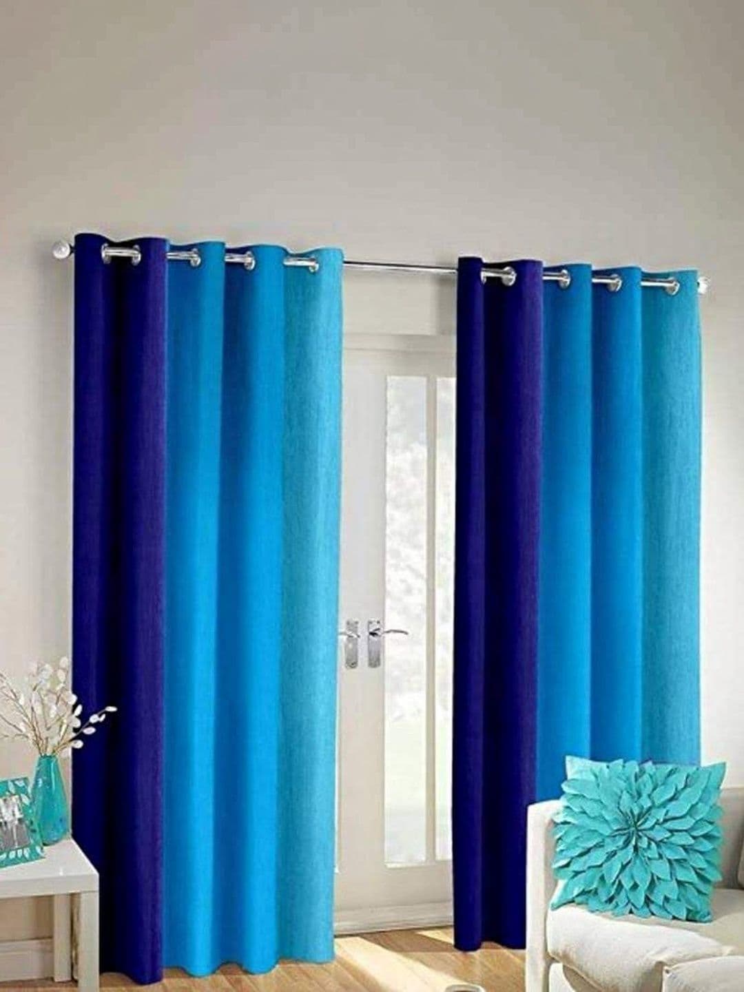 SAI ARPAN Multicoloured Colourblocked Curtains and Sheers - view 1