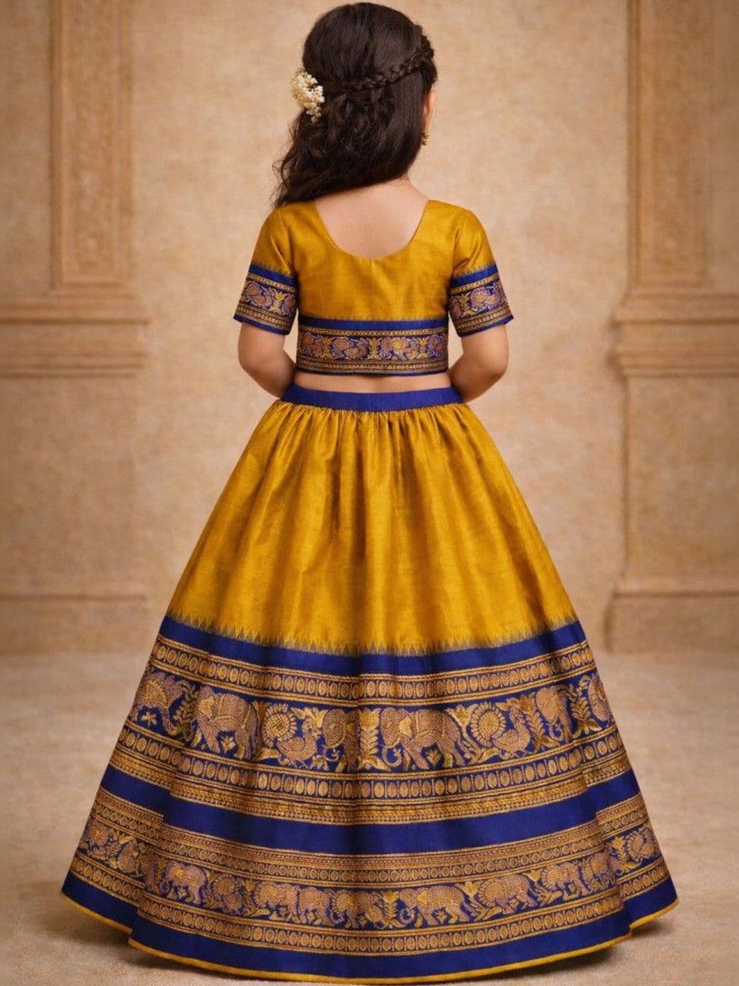 Xepon Girls Embellished Ready to Wear Lehenga & thumbnail 3