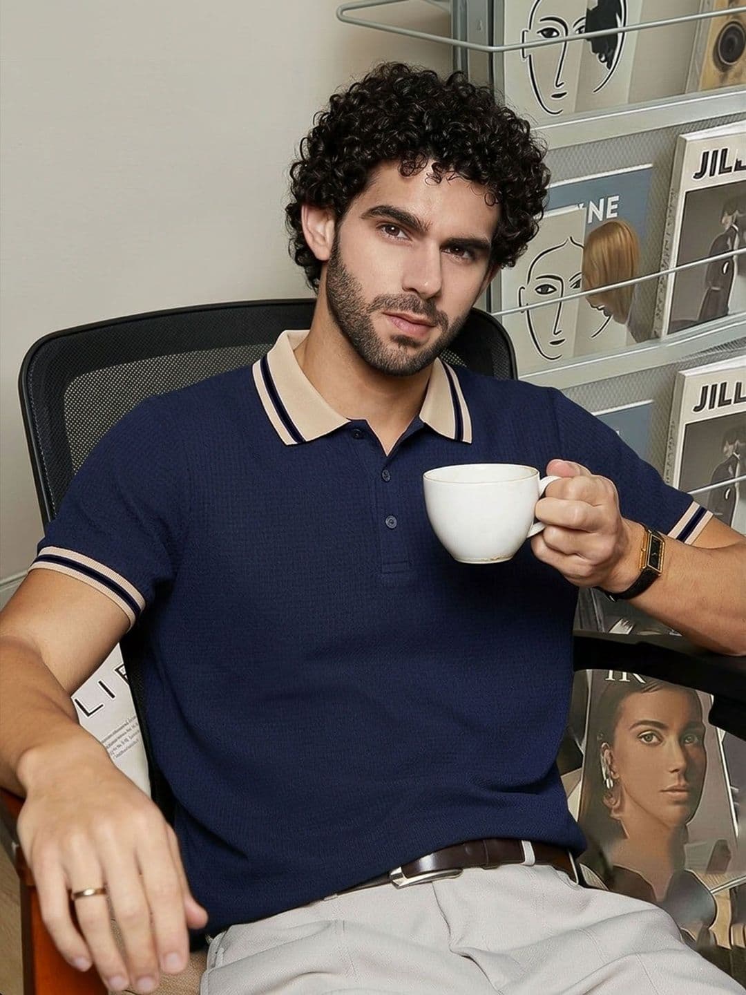 THE BEETEL HOUSE Men Polo Collar T-shirt thumbnail 4