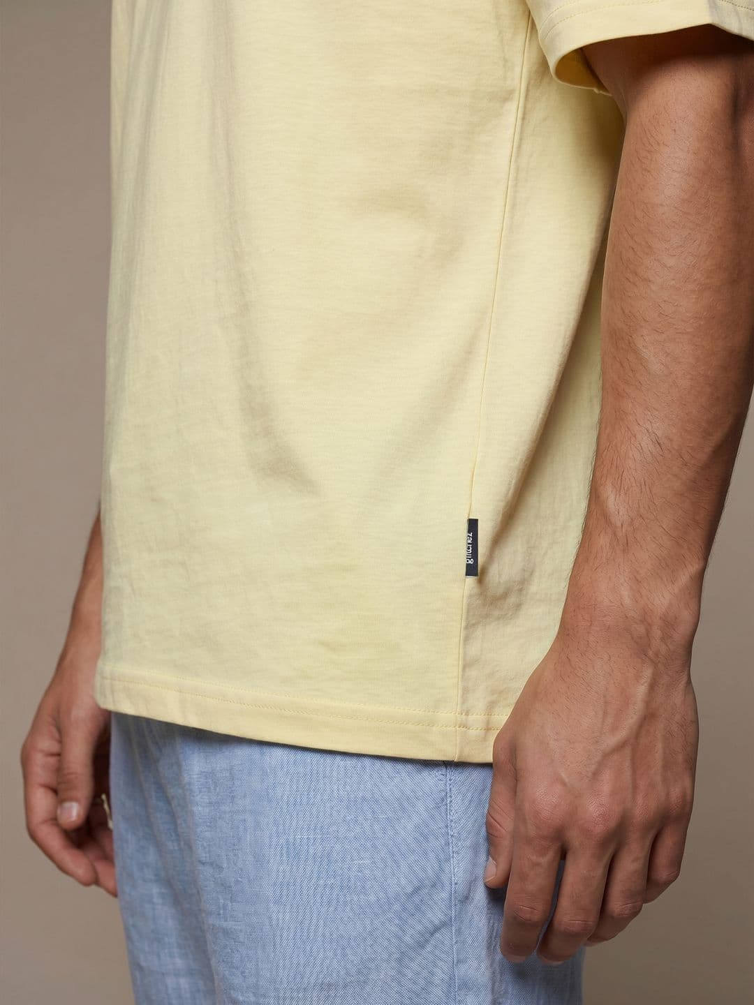 glitchez Yellow Typography Printed Relaxed Fit T-shirt thumbnail 2