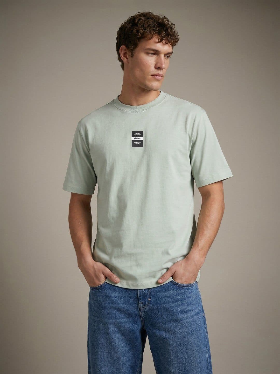 glitchez Typography Printed Relaxed Fit T-shirt thumbnail 6