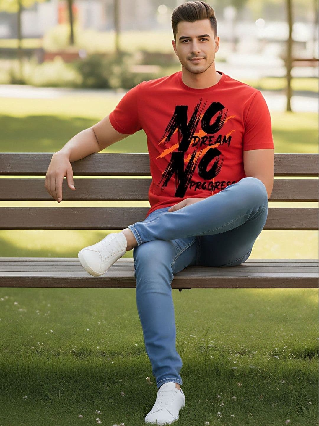 SYMBLANCE Men Typography Printed T-shirt thumbnail 3