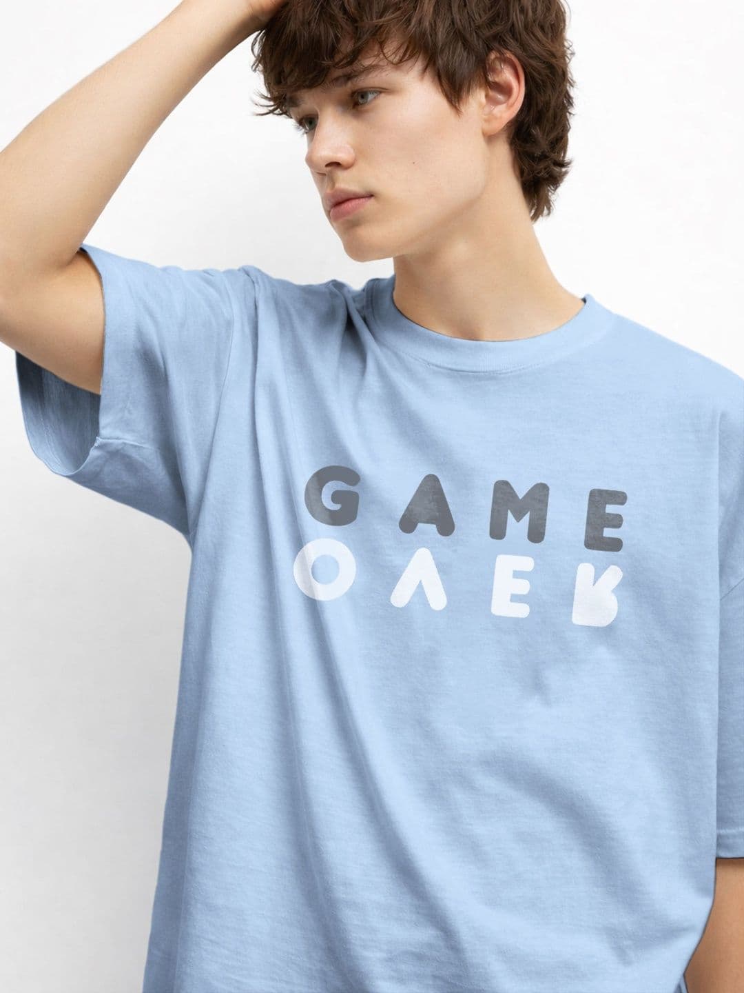 The Roadster Lifestyle Co Printed Organic Cotton Round Neck Oversized Tshirt thumbnail 5