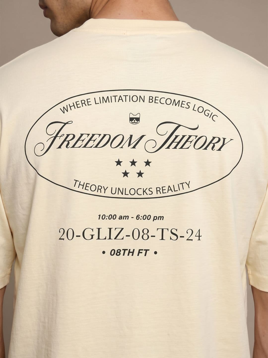 glitchez Freedom Theory Typography Oversized Fit T-shirt thumbnail 2