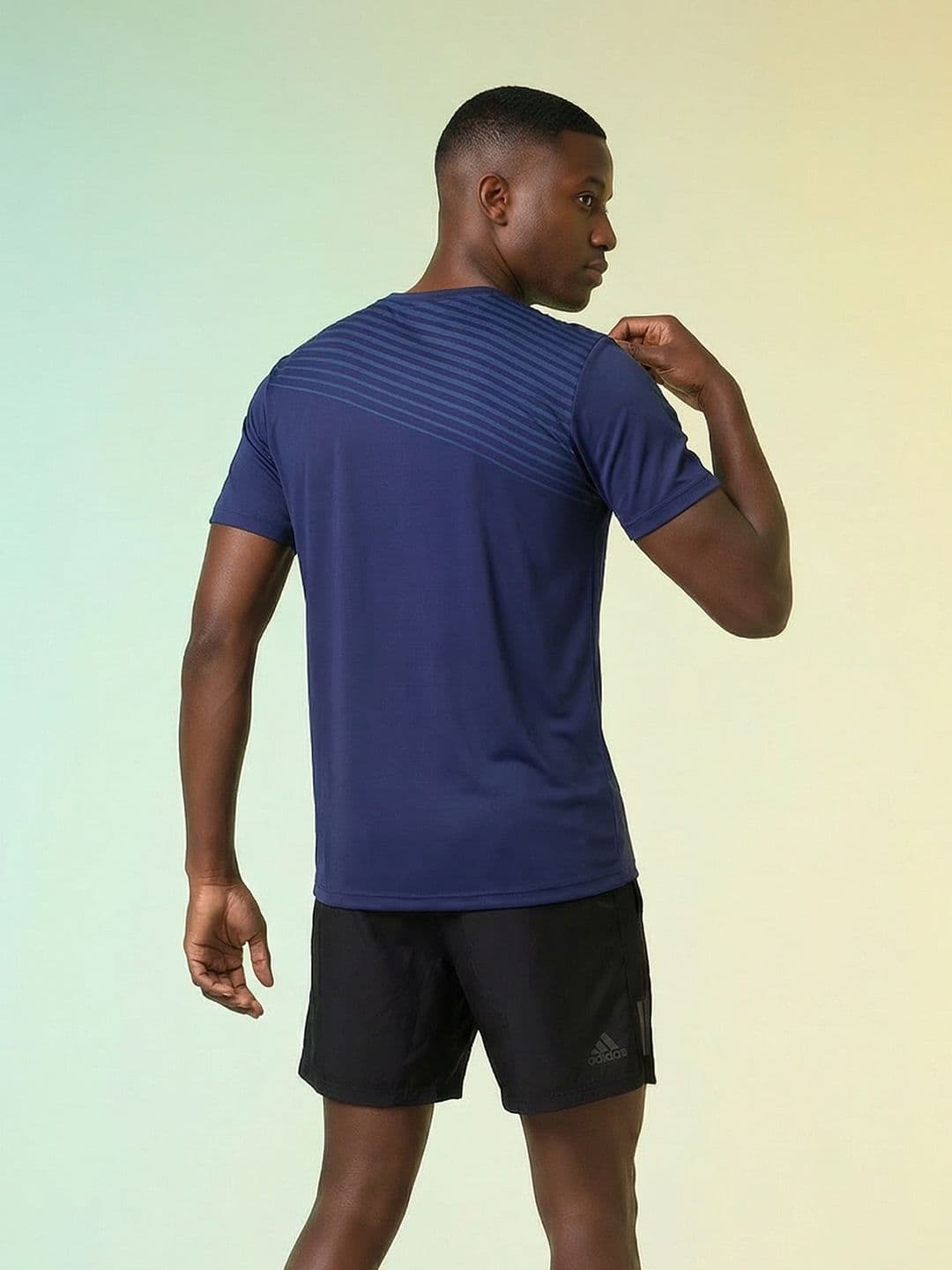 HRX by Hrithik Roshan Striped Rapid-Dry Training T-shirt thumbnail 3