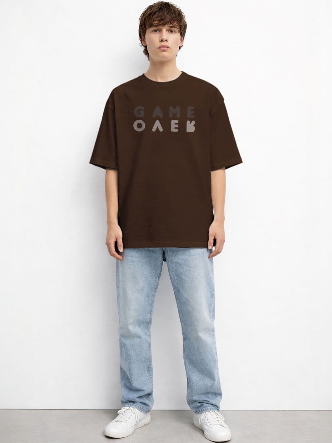 The Roadster Lifestyle Co Printed Organic Cotton Round Neck Oversized Tshirt thumbnail 5