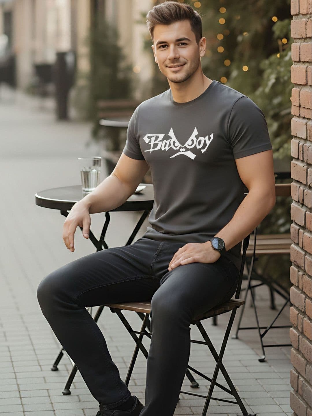 SYMBLANCE Men Typography Printed T-shirt thumbnail 5