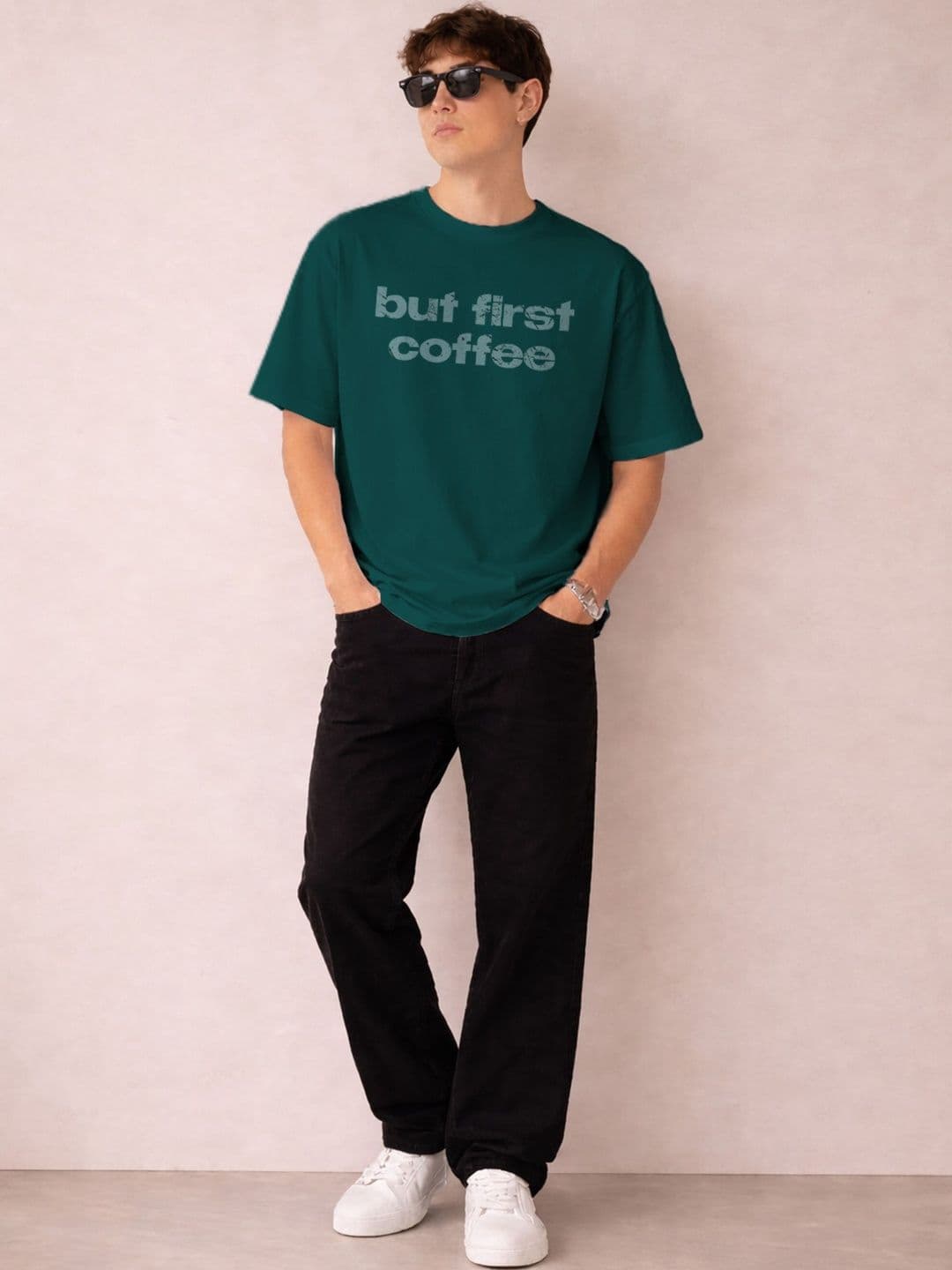 The Roadster Lifestyle Co Printed Organic Cotton Round Neck Oversized Tshirt thumbnail 2