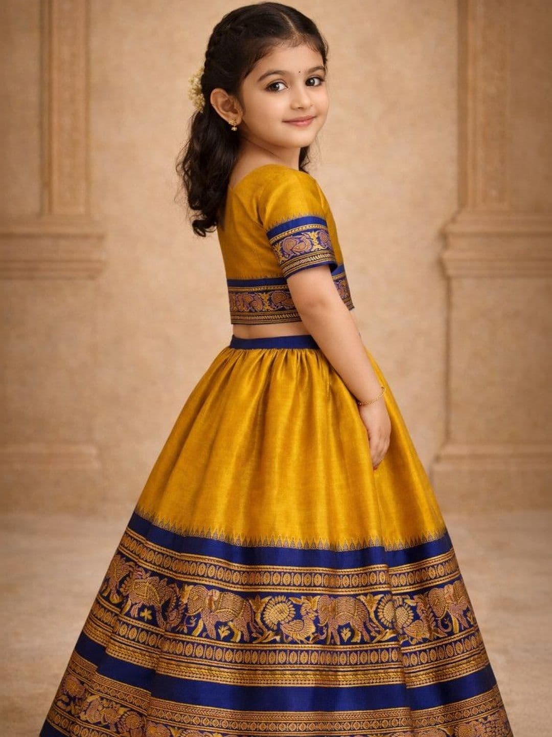 Xepon Girls Embellished Ready to Wear Lehenga & thumbnail 2