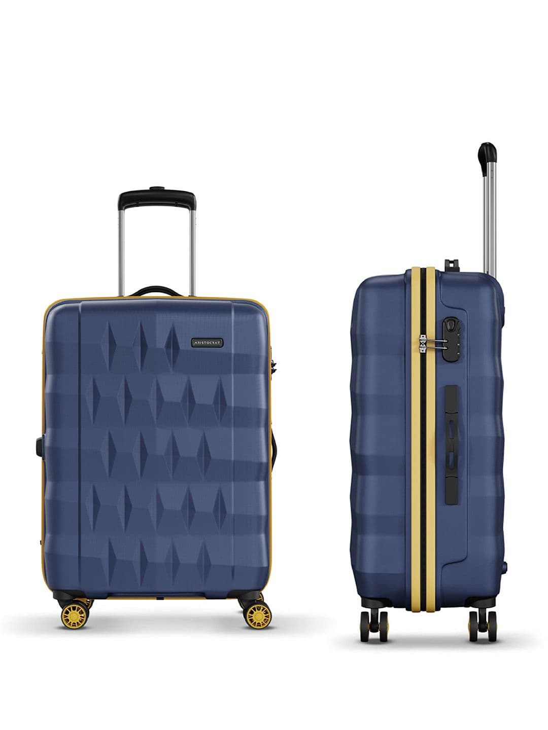 Aristocrat Comet Blue Medium Hard Luggage 66cm Check-in Trolley Bag With Smooth 8-Wheel thumbnail 7