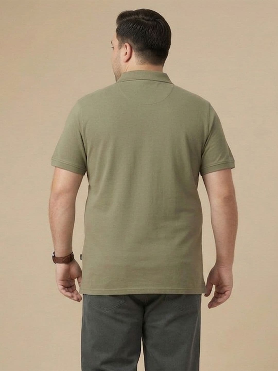 Sztori Plus Size Printed Polo Collar Pure Cotton T-shirt thumbnail 5