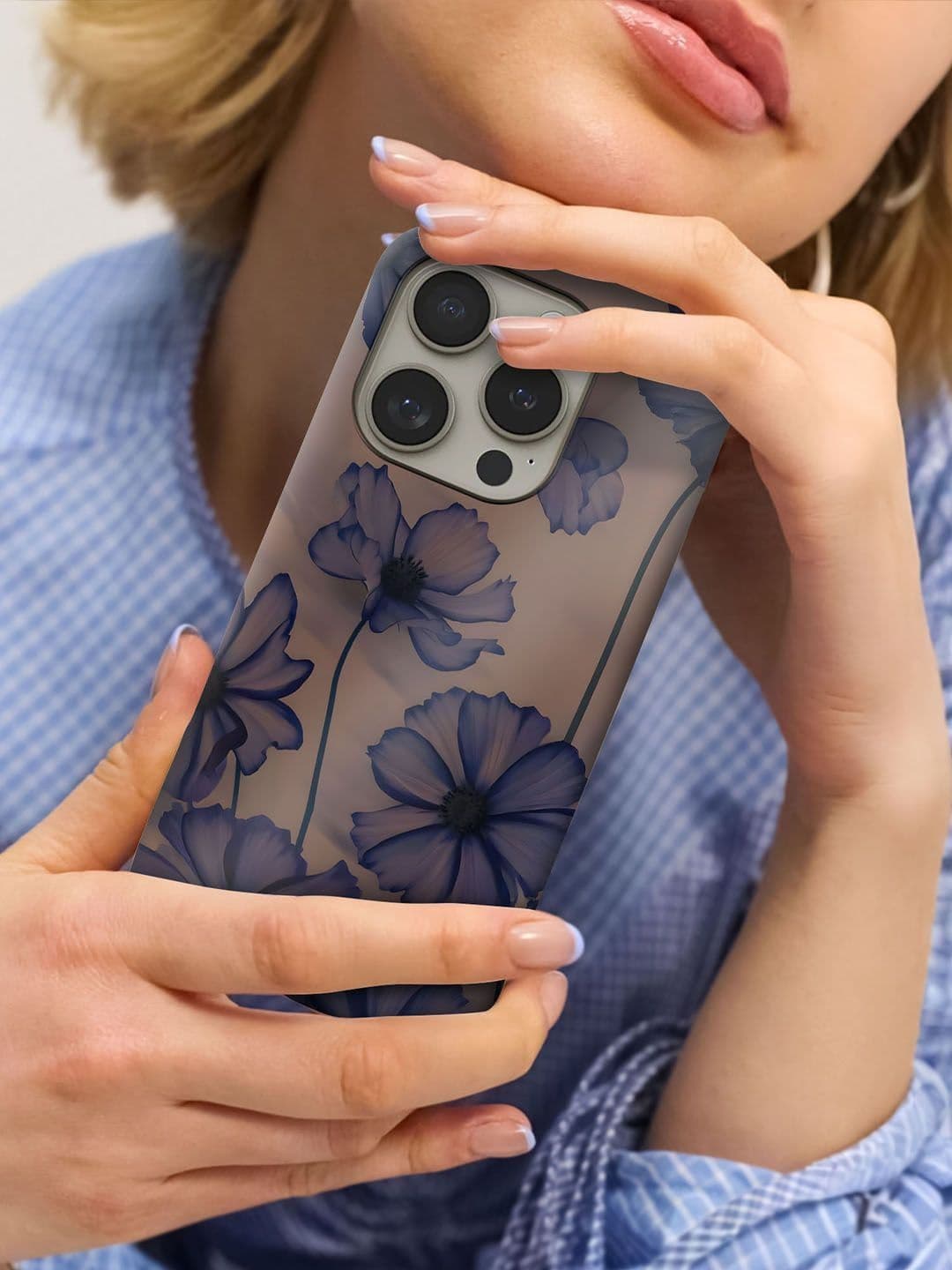 QRIOH Floral Printed iPhone 15 Pro Max Back Case Mobile Accessories thumbnail 6