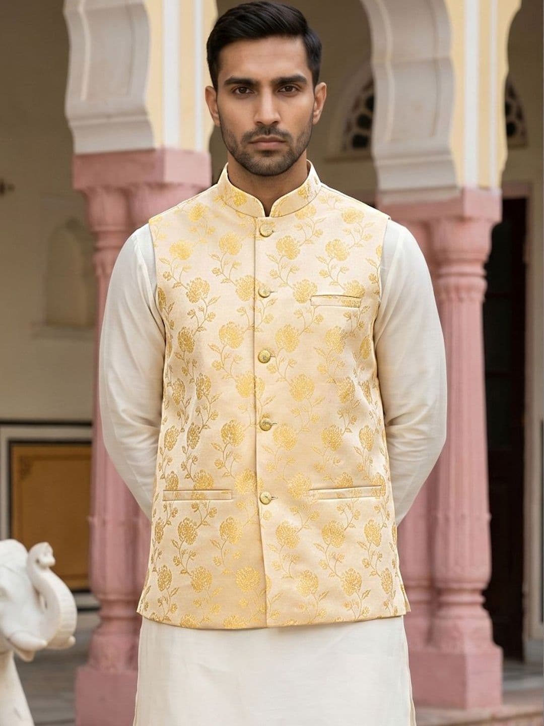 Jompers Printed Satin Nehru Jackets thumbnail 6