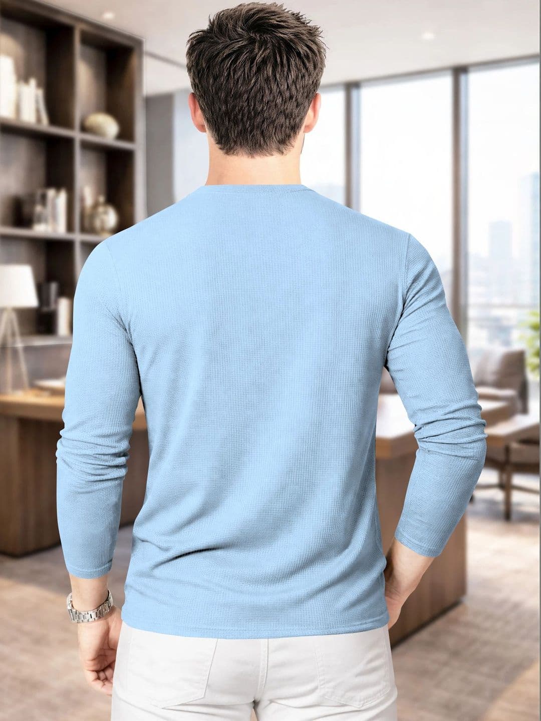 Moda Rapido Men Round Neck Long Sleeves T-shirt thumbnail 2
