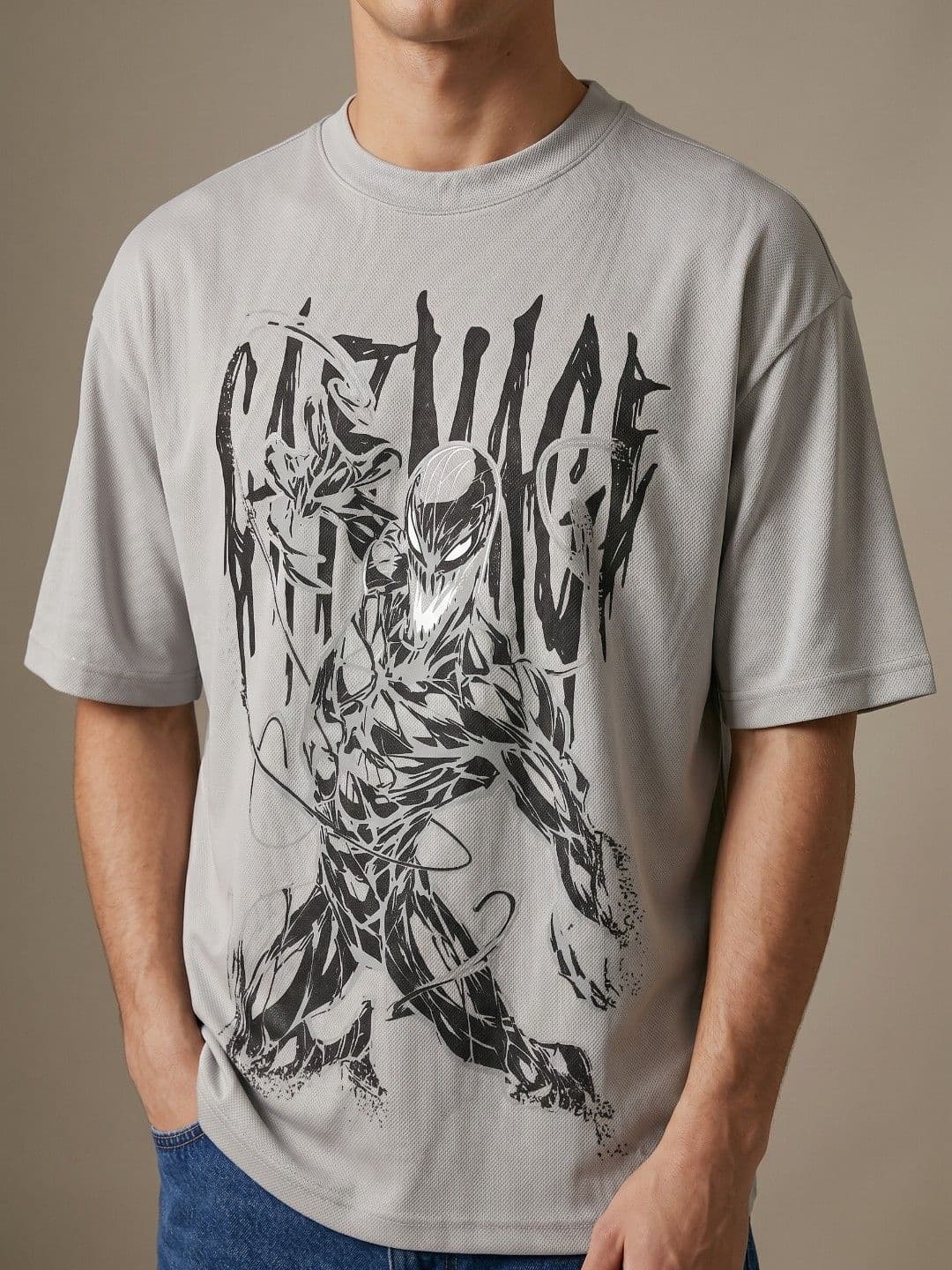 glitchez Venom Graphic Printed Oversized Fit T-shirt thumbnail 5