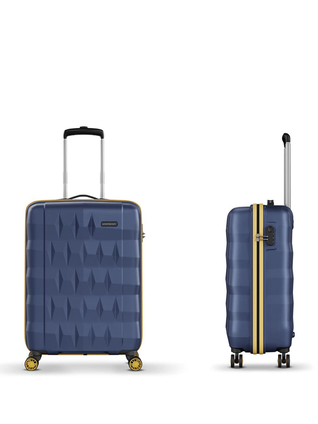 Aristocrat Comet Blue Small Hard Luggage 56cm Cabin Trolley Bag with Smooth 8-Wheel thumbnail 4
