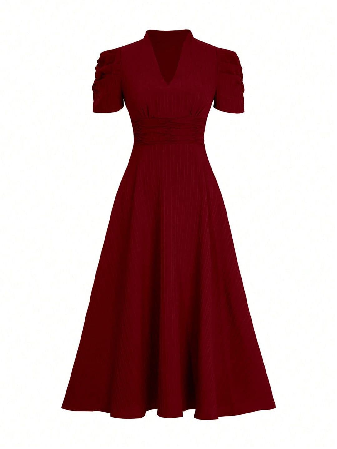 Sugathari Puff Sleeve Fit & Flare Midi Dress thumbnail 2