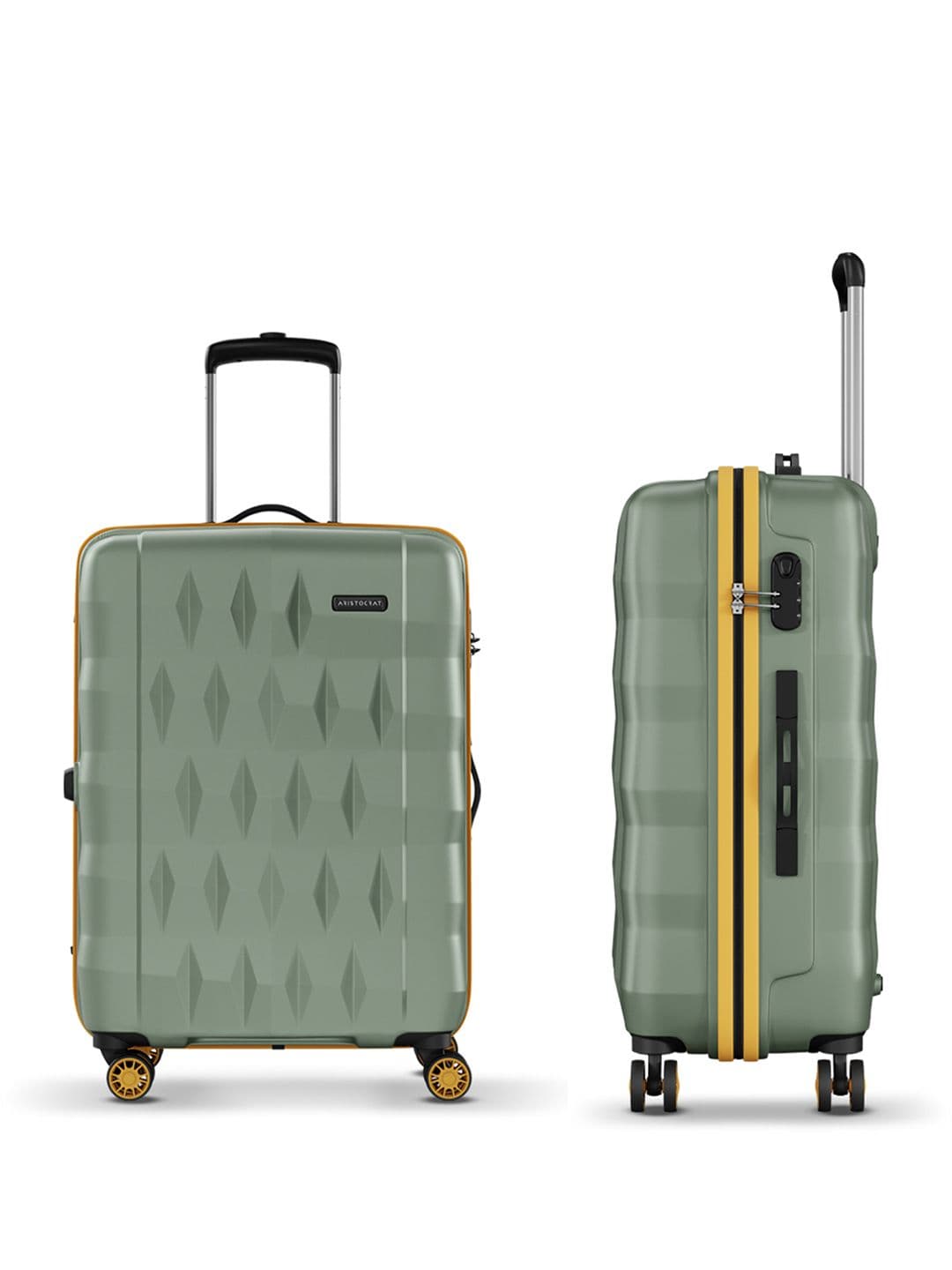 Aristocrat Comet Green Medium Hard Luggage 66cm Check-in Trolley Bag with Smooth 8-Wheel thumbnail 3
