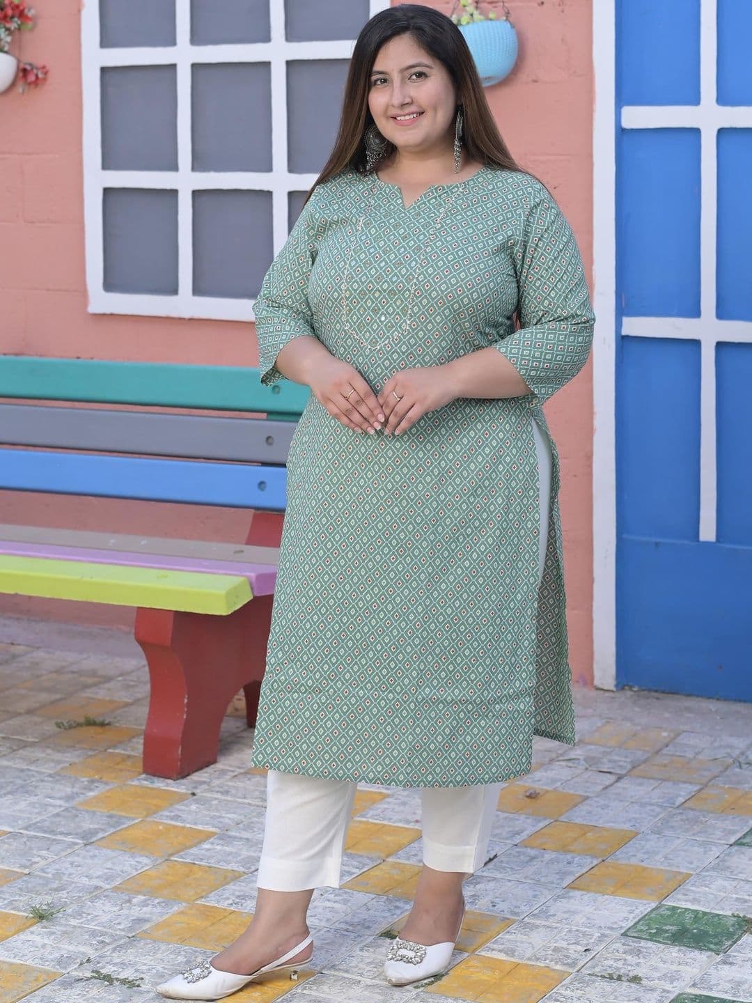 VIFA PLUS Women Geometric Printed Kurta thumbnail 7