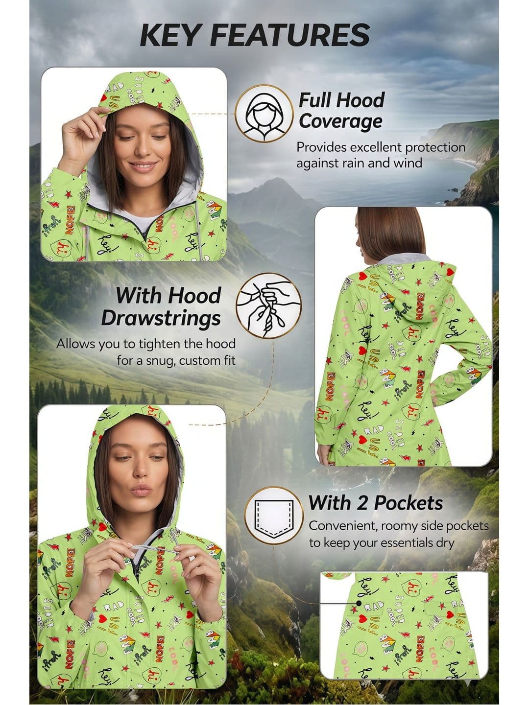 CAMISON Women Printed Rain Jacket thumbnail 6