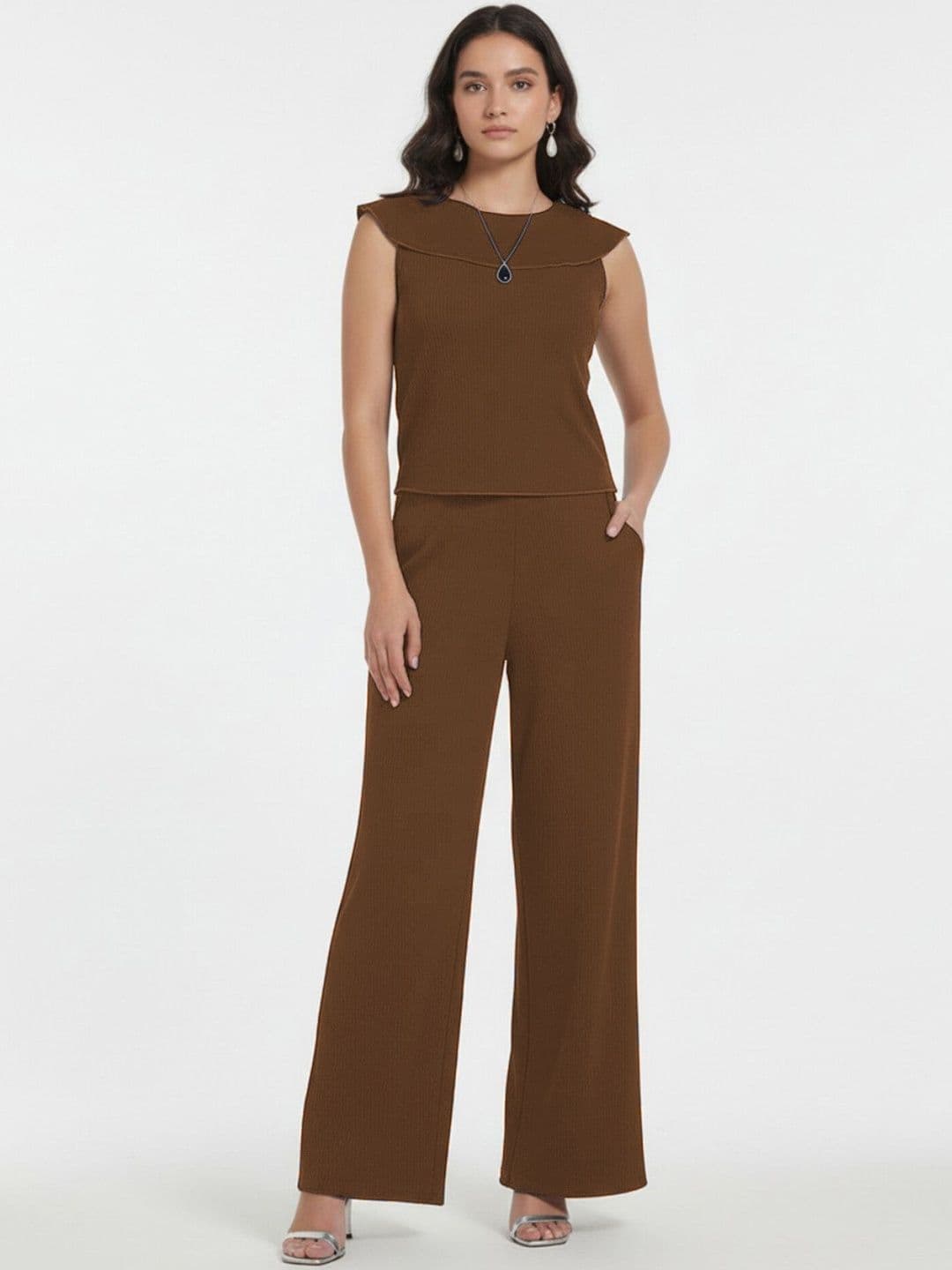 glitchez Knitted Self Design Top with Trousers thumbnail 3
