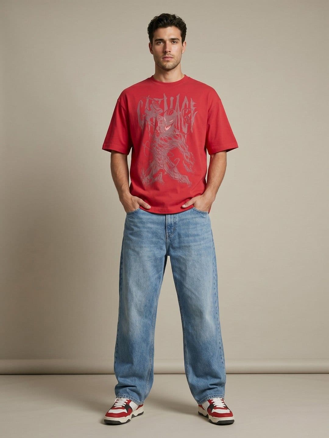 glitchez Venom Graphic Printed Oversized Fit T-shirt thumbnail 2