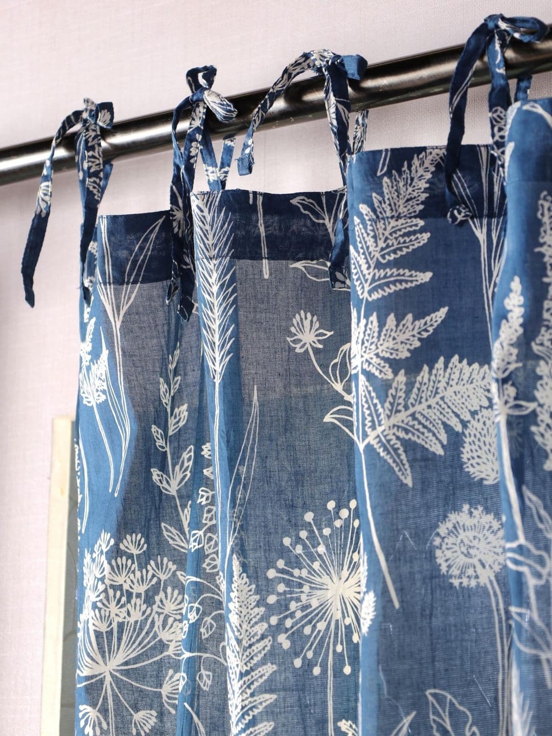 Gulaab Jaipur Blue & White Set of 2 Floral Window Curtain thumbnail 6