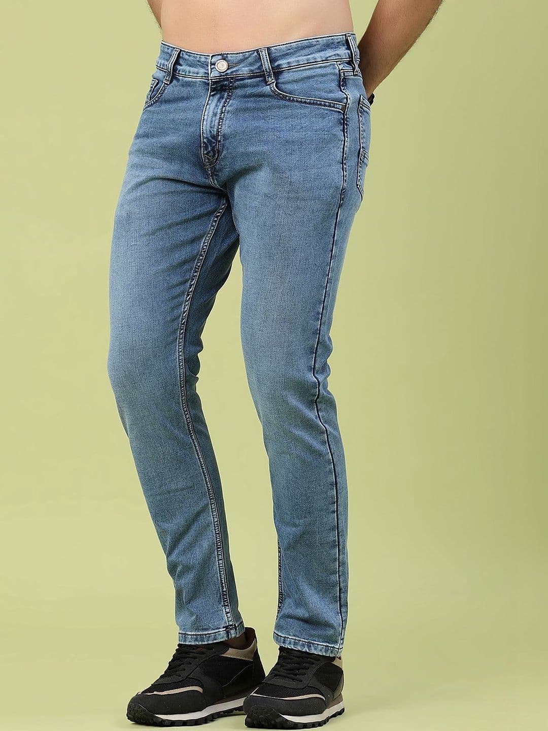 V-Mart Men Mid-Rise Light Fade Cotton Skinny Fit Jeans thumbnail 2