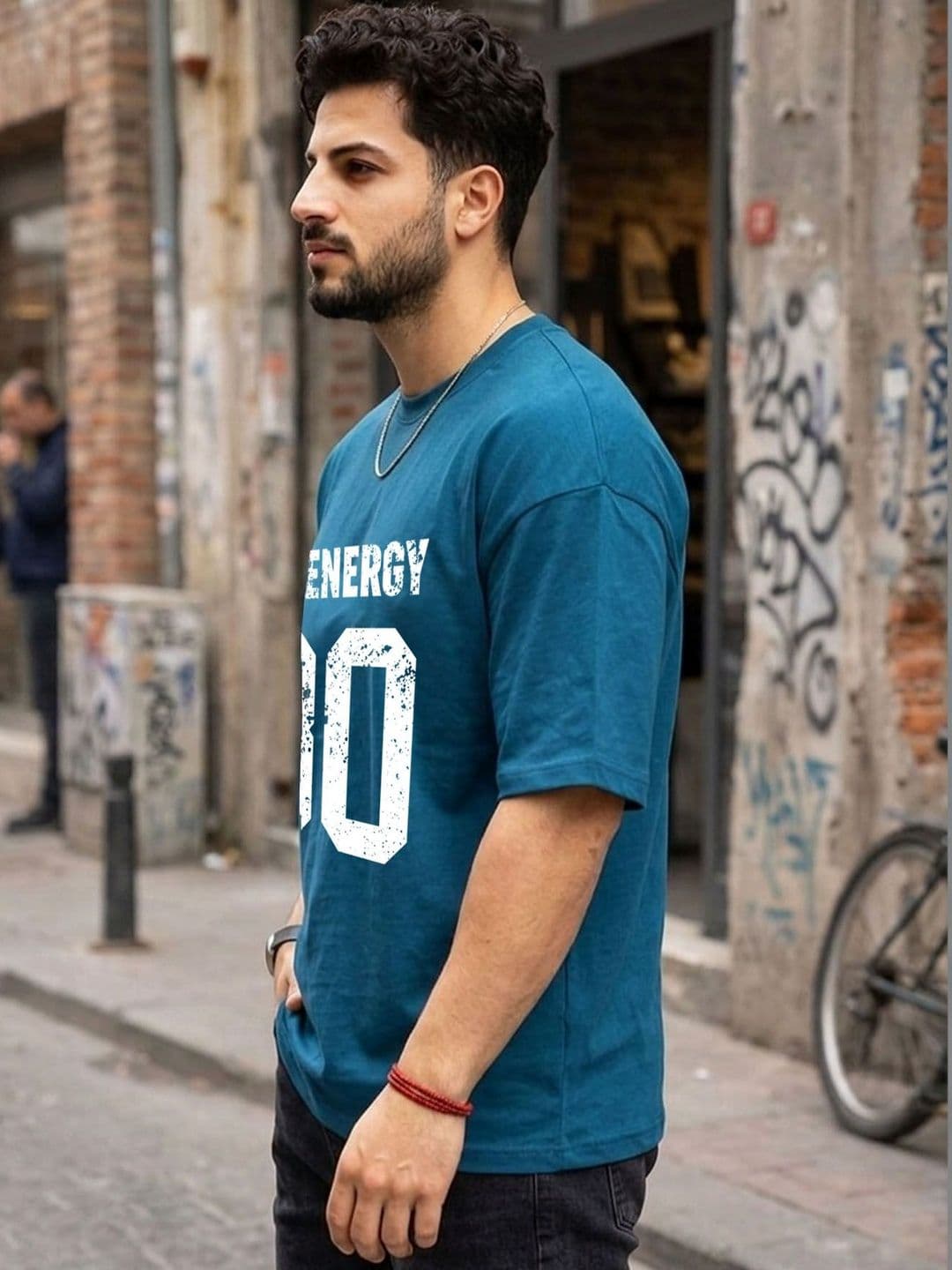 THE BEETEL HOUSE Men Typography Printed Drop-Shoulder Sleeves T-shirt thumbnail 4