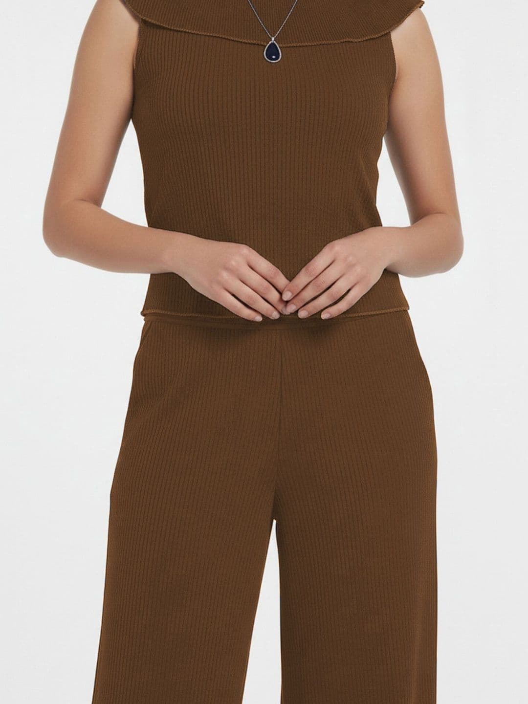 glitchez Knitted Self Design Top with Trousers thumbnail 4