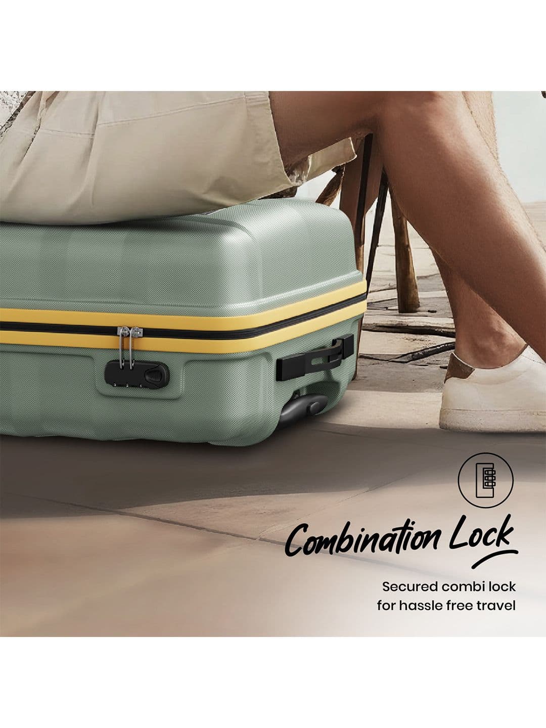 Aristocrat Comet Green Small Hard Luggage 56cm Cabin Trolley Bag with Smooth 8-Wheel thumbnail 6