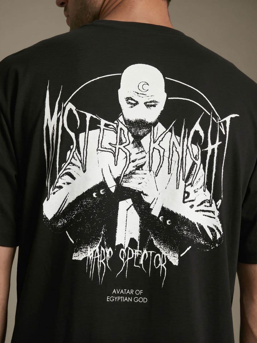 glitchez Moon Knight Printed Drop-Shoulder Sleeves Pure Cotton Relaxed Fit T-shirt thumbnail 7