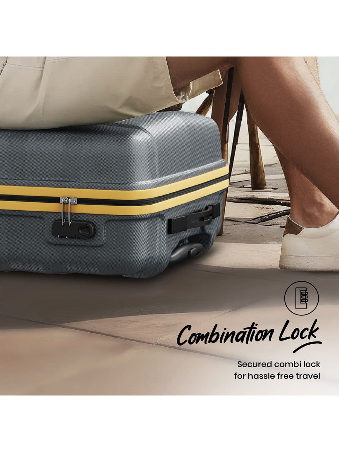 Aristocrat Comet Grey Small Hard Luggage 56cm Cabin Trolley Bag with Smooth 8-Wheel thumbnail 7