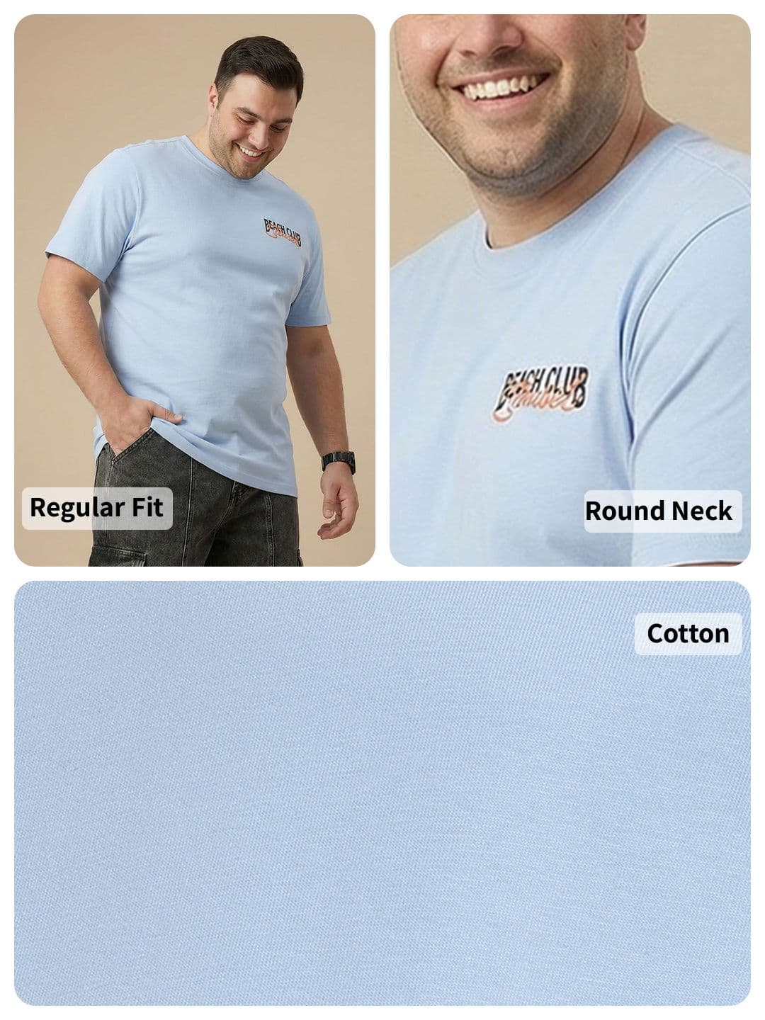 Sztori Plus Size Printed Pure Cotton T-shirt thumbnail 6