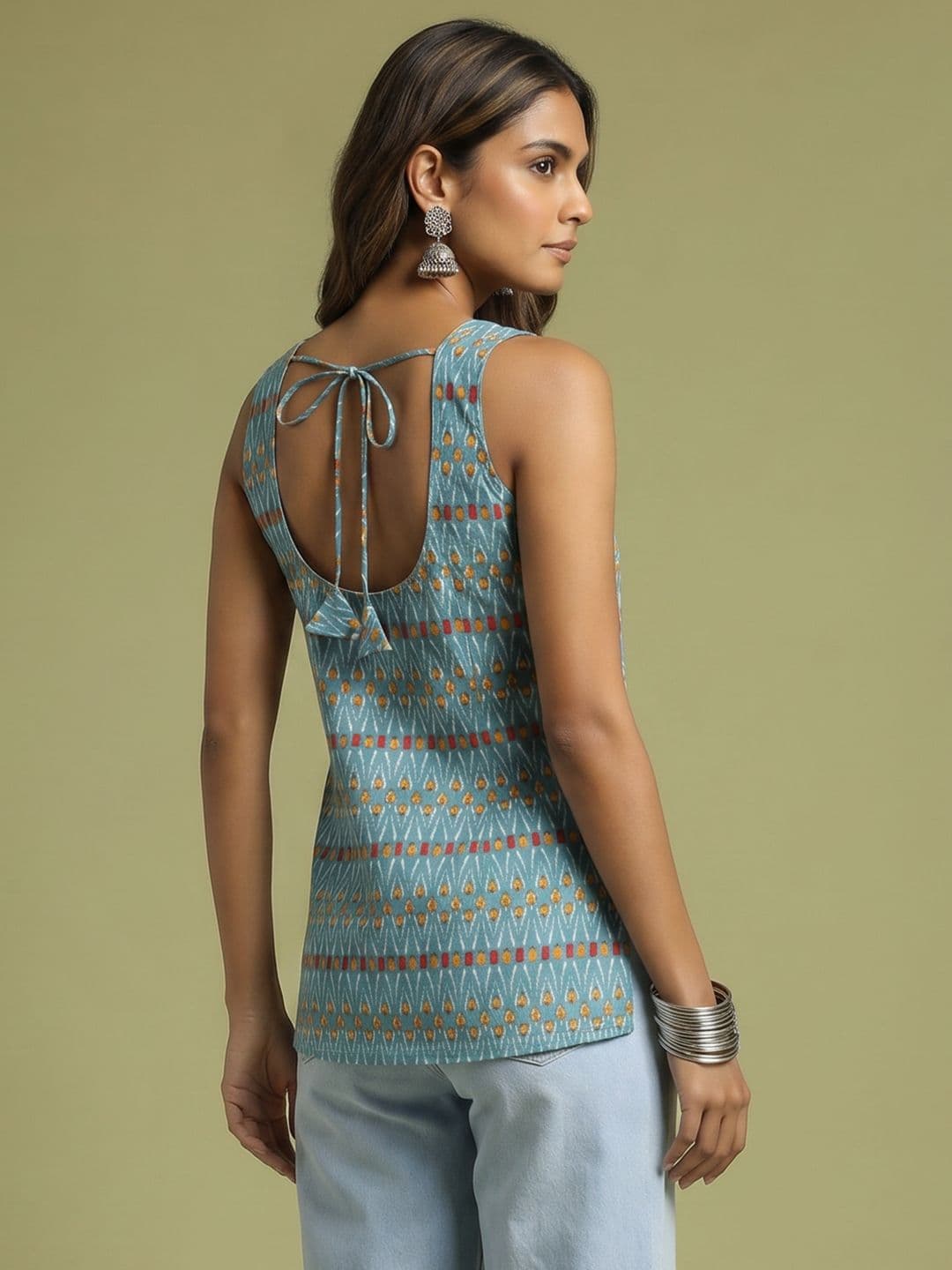 Anouk Abstract Printed Pure Cotton Straight Kurti thumbnail 4