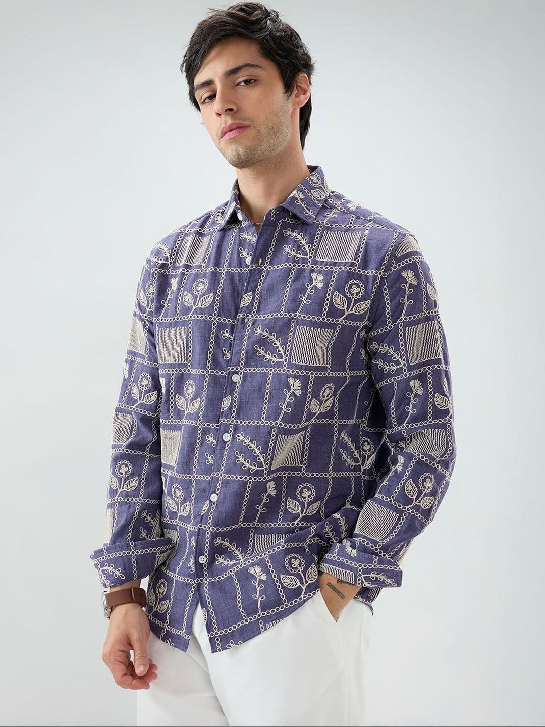 VASTRADO Men Classic Slim Fit Printed Casual Shirt thumbnail 7