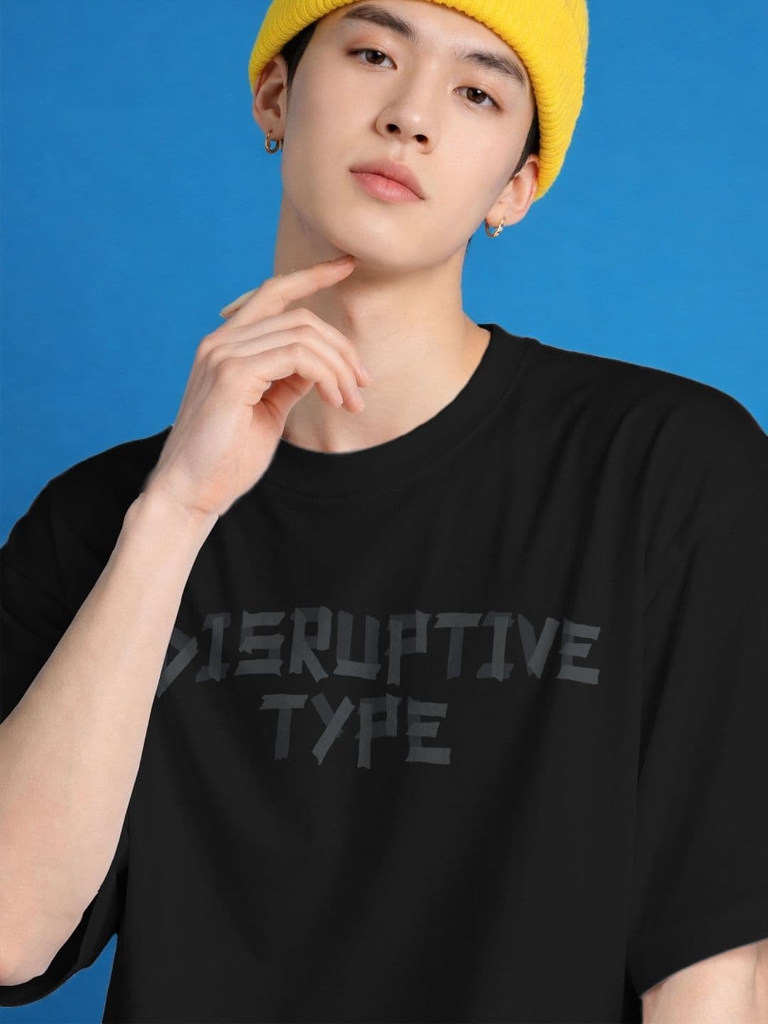 The Roadster Lifestyle Co Printed Organic Cotton Round Neck Oversized Tshirt thumbnail 3