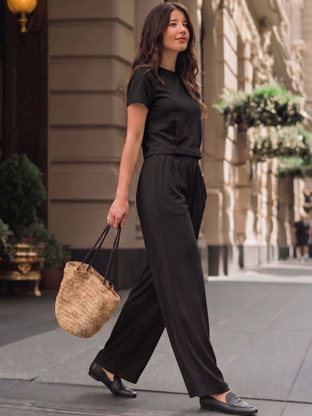 Moda Rapido Solid T-Shirt With Trousers Set thumbnail 4