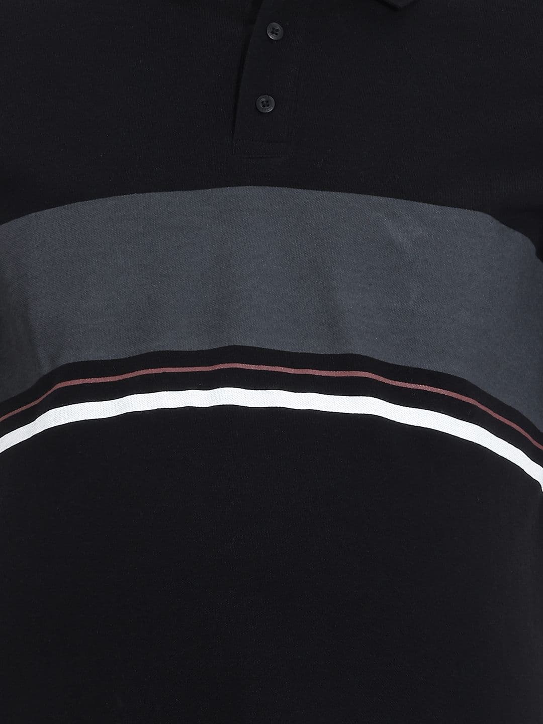 Sztori Plus Size Striped Polo Collar T-shirt thumbnail 6