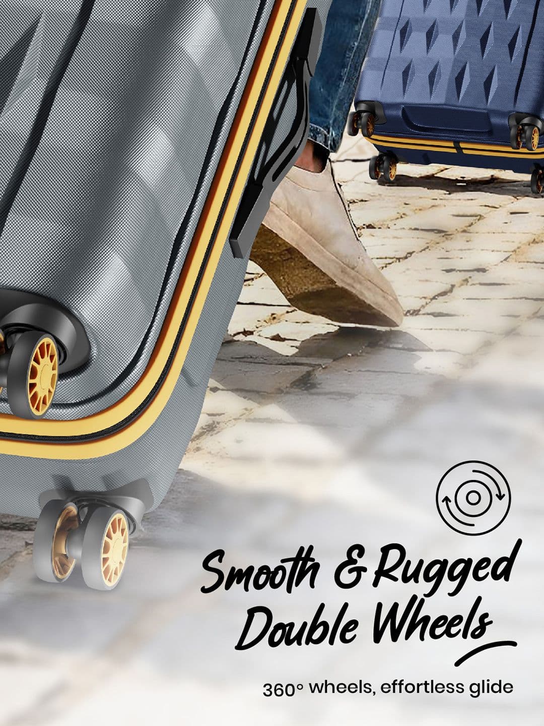 Aristocrat Comet Grey Large Hard Luggage 76cm Check-in Trolley Bag with Smooth 8-Wheel thumbnail 7