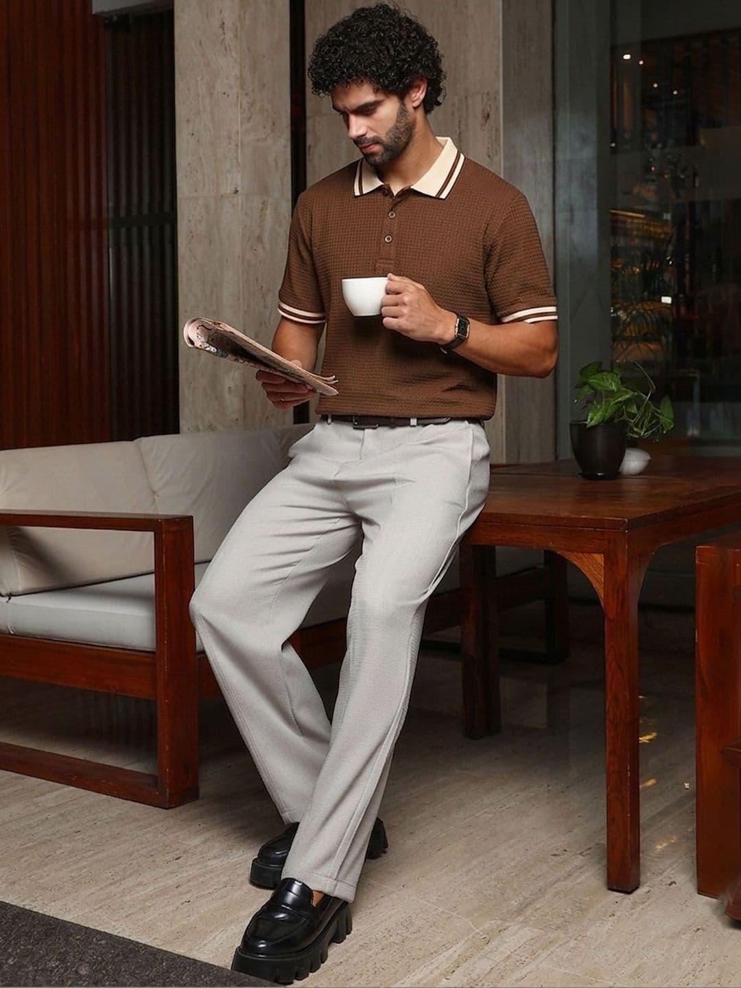 THE BEETEL HOUSE Men Polo Collar T-shirt thumbnail 3