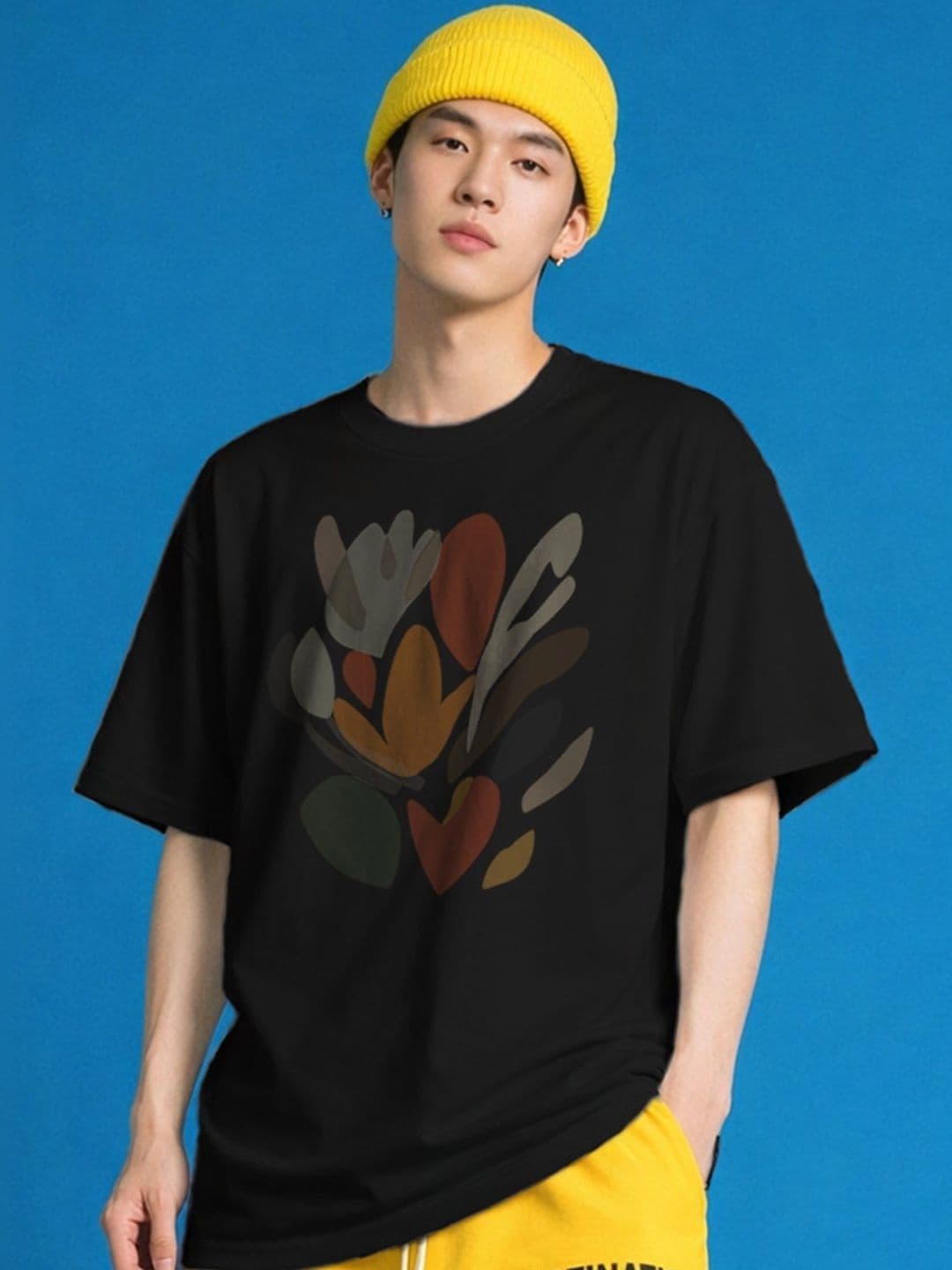 The Roadster Lifestyle Co. Graphic Printed Organic Cotton Round Neck Oversized T-shirt - view 1
