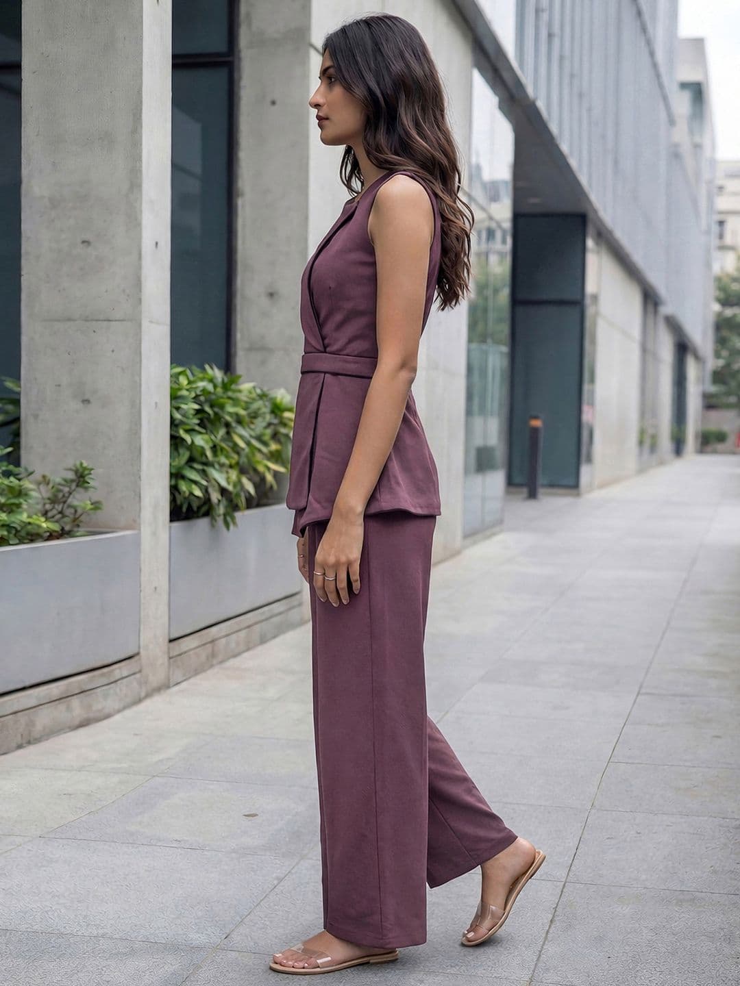 Selvia Sleeveless Round Neck Top with Trousers thumbnail 6