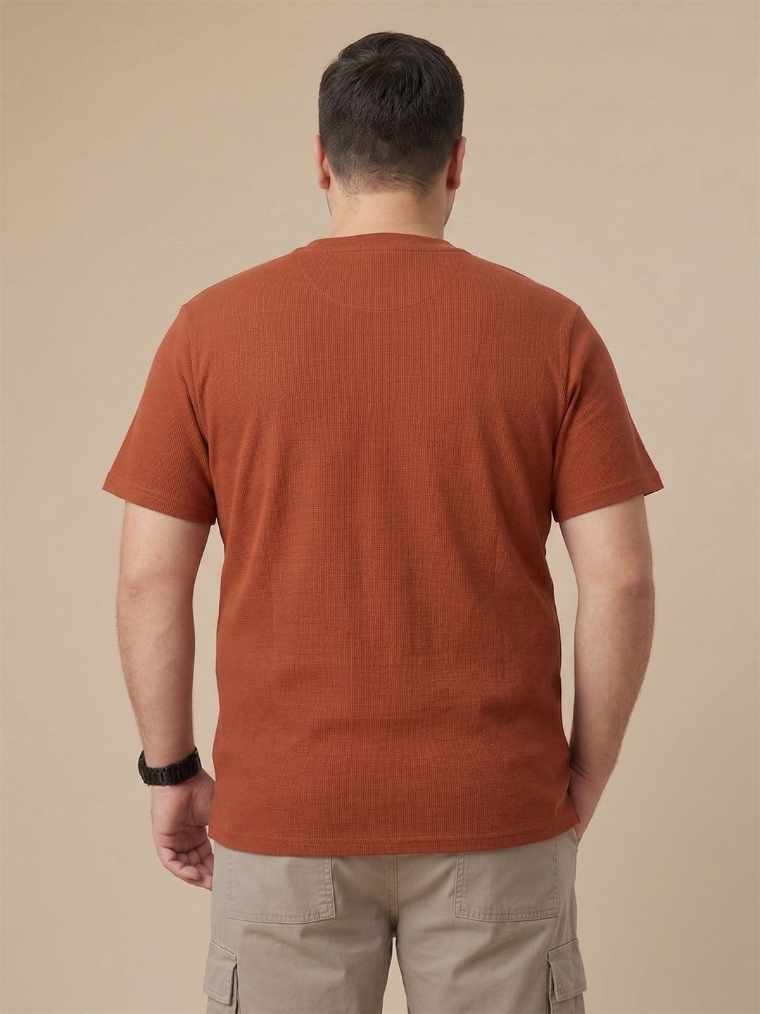 Sztori Plus Size Henley Neck Pure Cotton T-shirt thumbnail 5