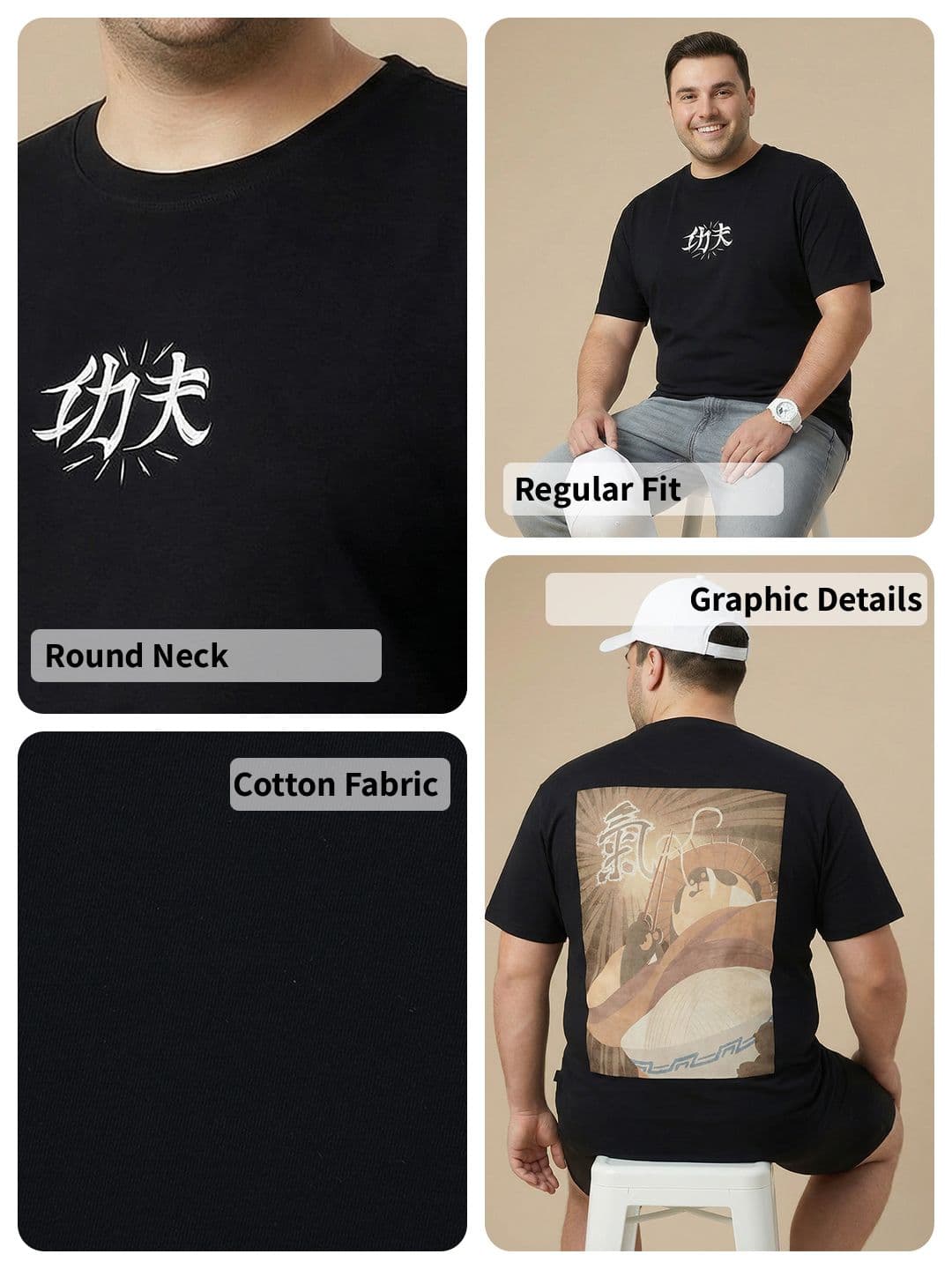 Sztori Plus Size Printed Cotton T-shirt thumbnail 6