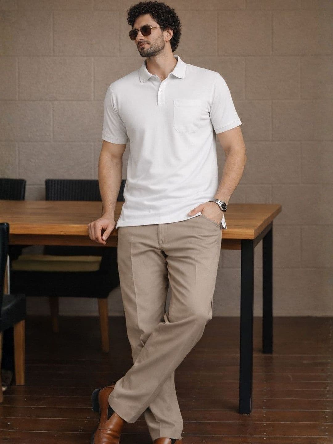 SAIKSA FASHION Men Polo Collar Pockets T-shirt thumbnail 4