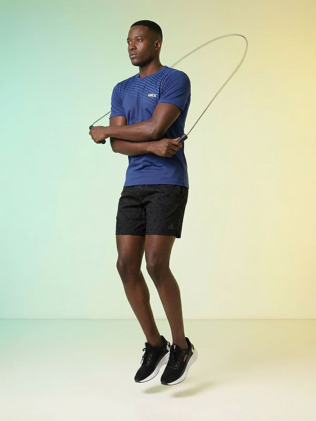 HRX by Hrithik Roshan Striped Rapid-Dry Training T-shirt thumbnail 5