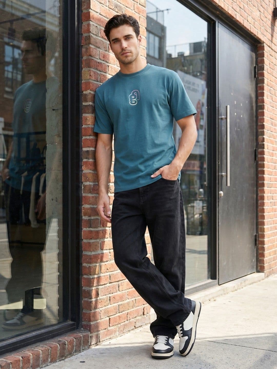 glitchez Round Neck Knitted Relaxed Fit T-shirt thumbnail 3