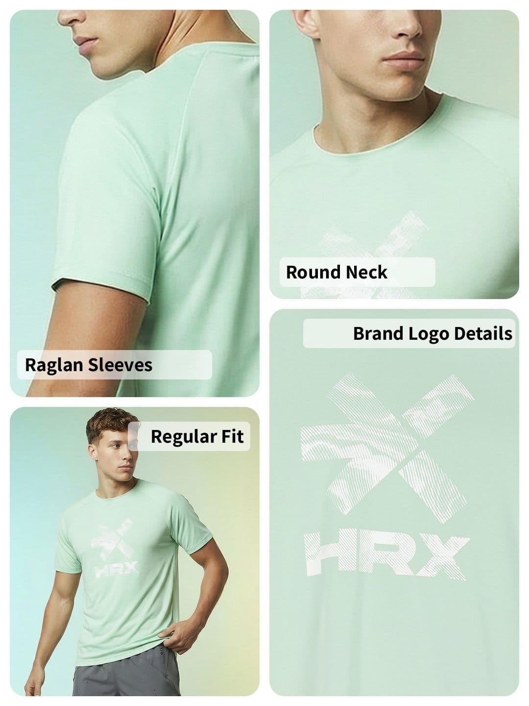 HRX by Hrithik Roshan Brand Logo Printed Rapid-Dry Training T-shirt thumbnail 2